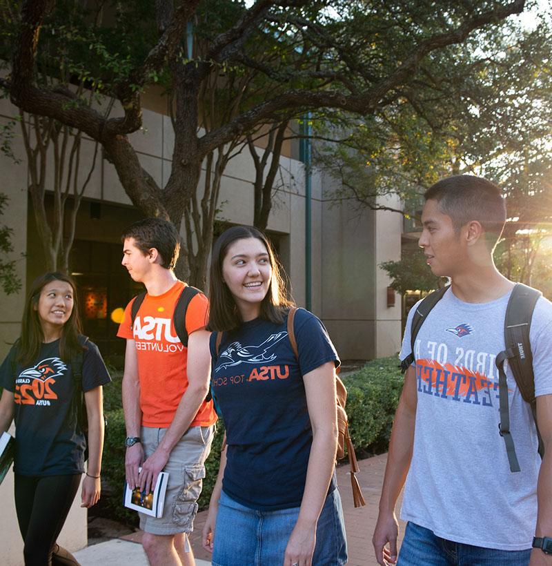 Students walking on campus